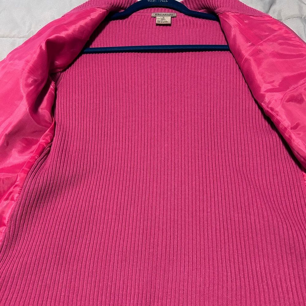 Escapade Studded Suede Knit Pink Jacket Sweater Size M - Picture 12 of 15